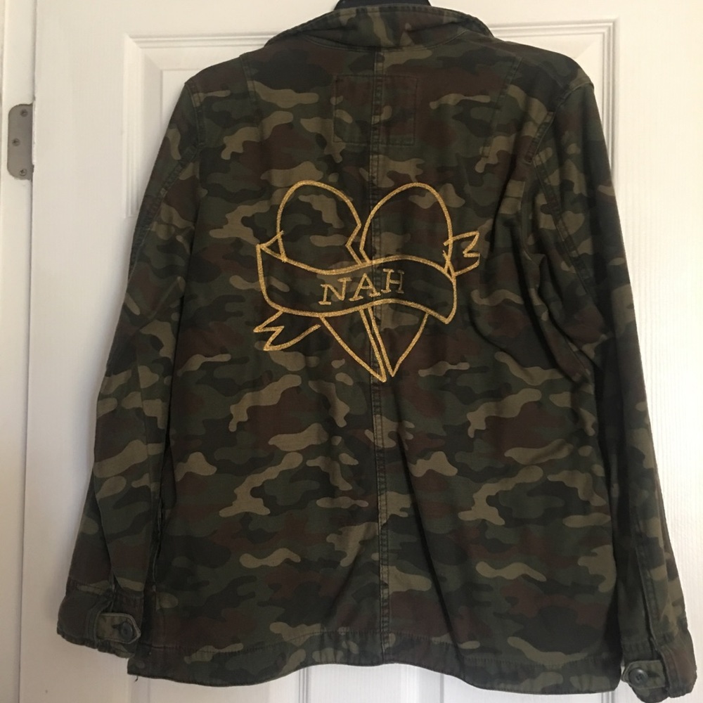 Camo Jacket with Embroidered Detail